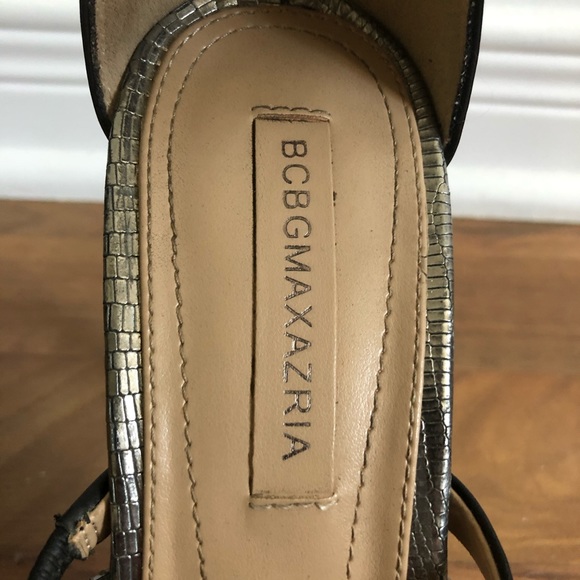 Silver and black BCGB MaxAzria high heels sandals - Picture 2 of 4